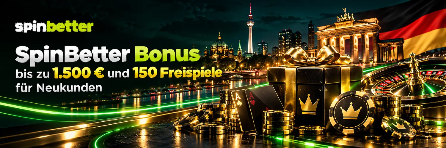 SpinBetter Bonus bis zu 1.500 € und 150 Freispiele für Neukunden